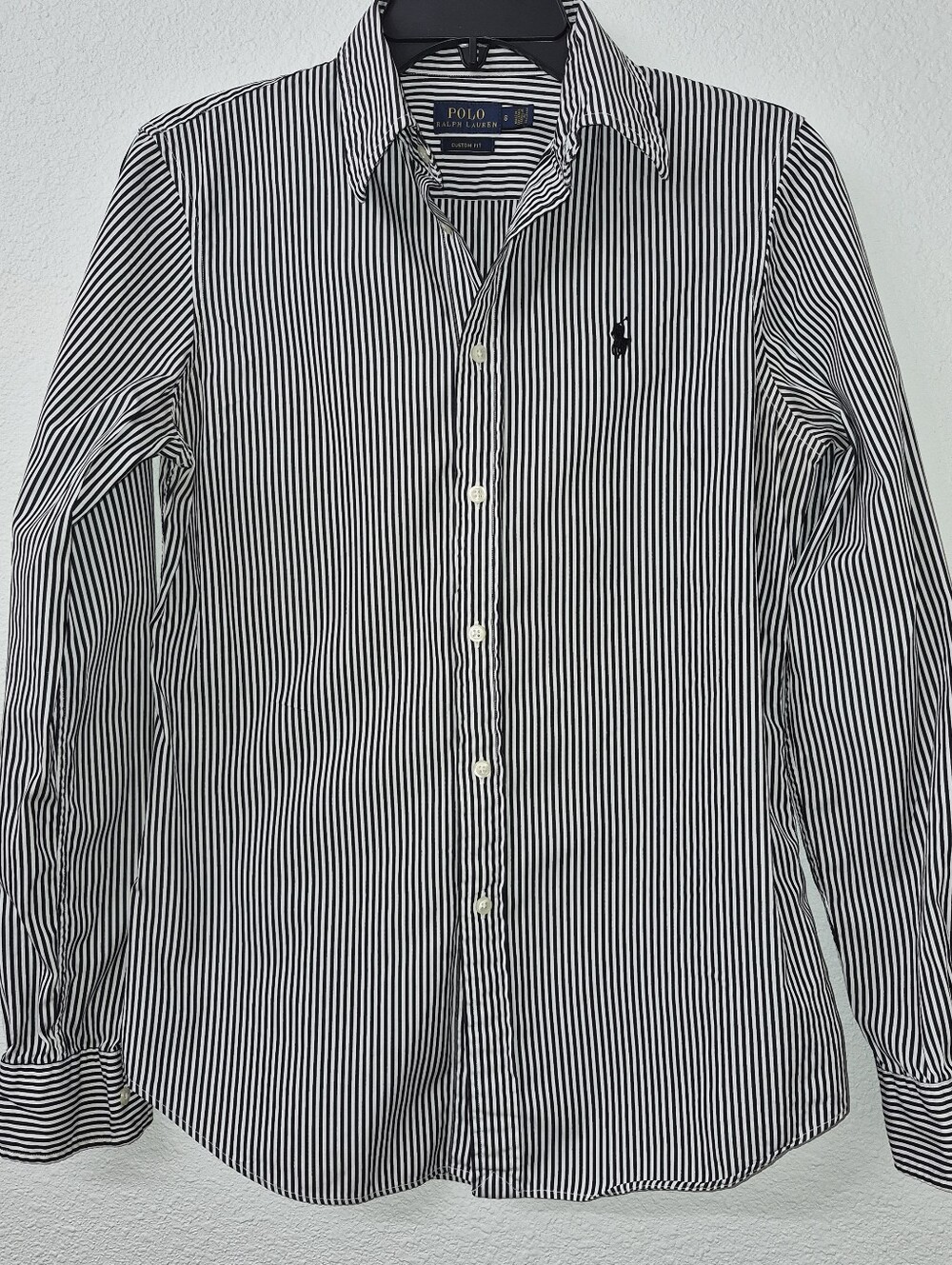 Polo by Ralph Lauren Black & White Vertical Stripe Button-Up Shirt